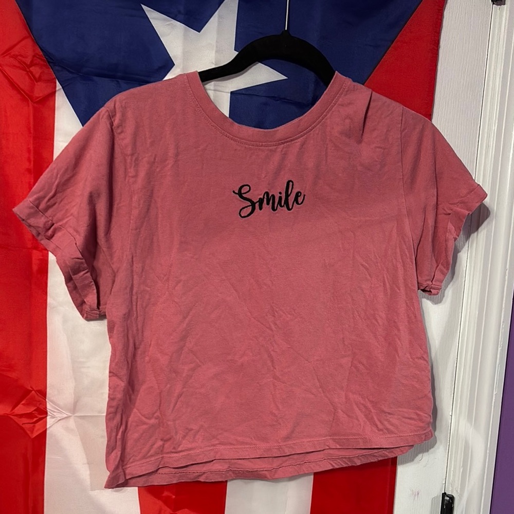 Vibe Pink Relaxed Crop Tee